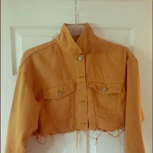 Denim Jacket - Mustard Brown - Cut Off